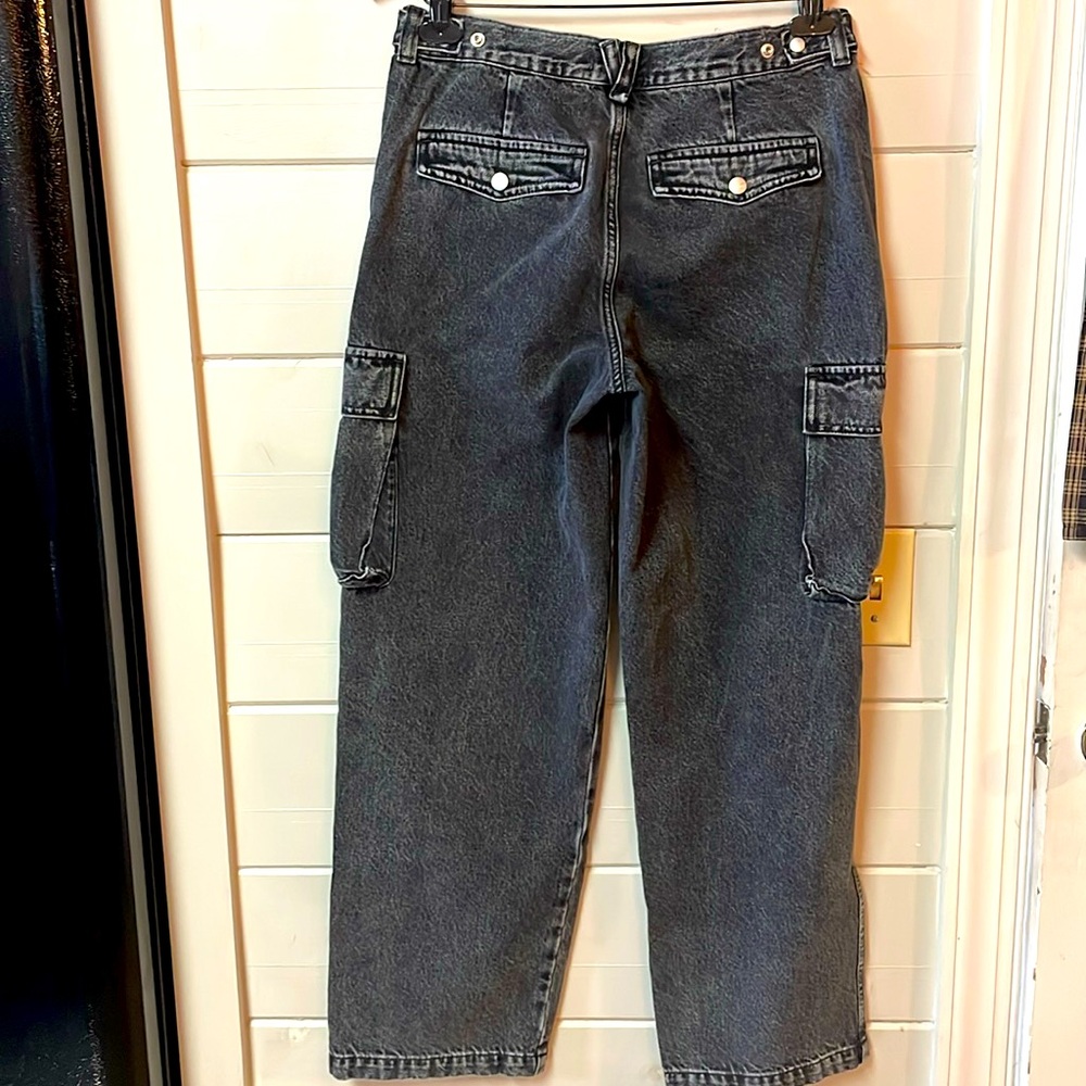 Madewell Low Slung Cargo Black Wash Denim Jeans Size 27. - Picture 6 of 15